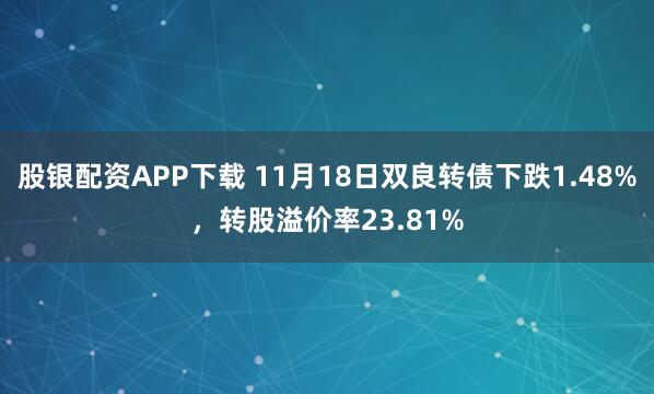 股银配资APP下载 11月18日双良转债下跌1.48%，转股溢价率23.81%